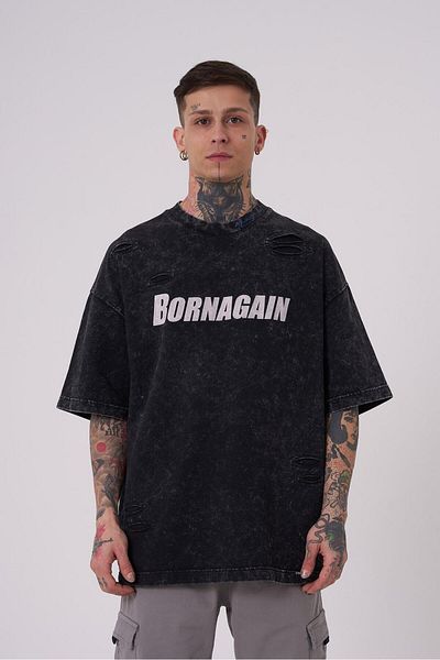 Machinist Men's Born Again Printed Washable Light Asphalt T-Shirt
