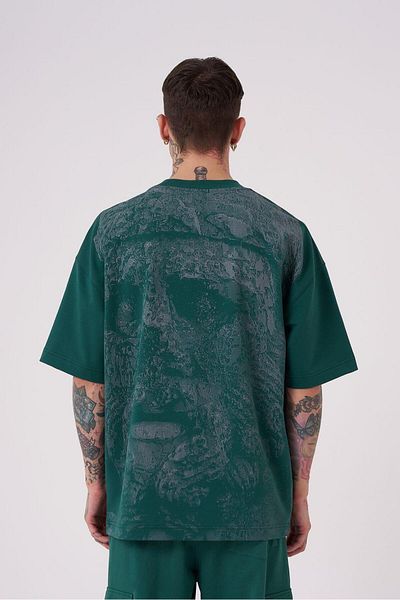 Machinist Ανδρικό μπλουζάκι με στάμπα Stone of Nemrut Oversize Petrol Green T-shirt