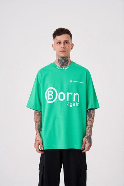 Machinist Men's Imagination Creates Printed Oversize Light Green T-Shirt