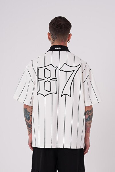 Machinist Ανδρικό μπλουζάκι 87 Baseball Polo Neck Ecru