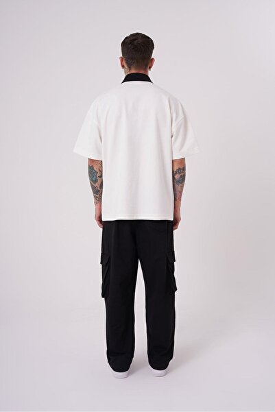 Machinist Men's Freestyle Polo Neck Ecru T-Shirt