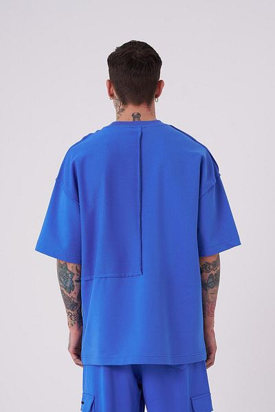 Machinist Ανδρικό T-Shirt γαλάζιο Oversize - Αντεστραμμένο εμπριμέ