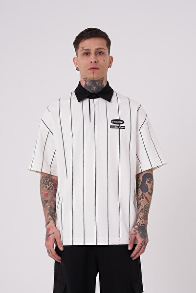 Machinist Ανδρικό μπλουζάκι 87 Baseball Polo Neck Ecru