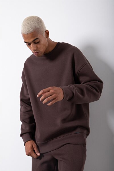 Machinist Огромна велосипедна блуза с качулка, кафе