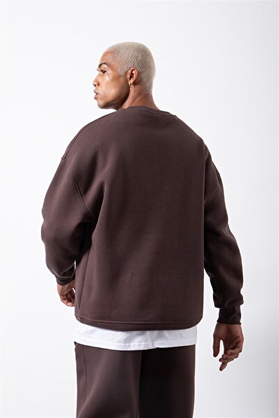 Machinist Огромна велосипедна блуза с качулка, кафе