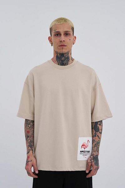 Machinist Ανδρικά - Break The Rules Printed Beige Oversize T-shirt