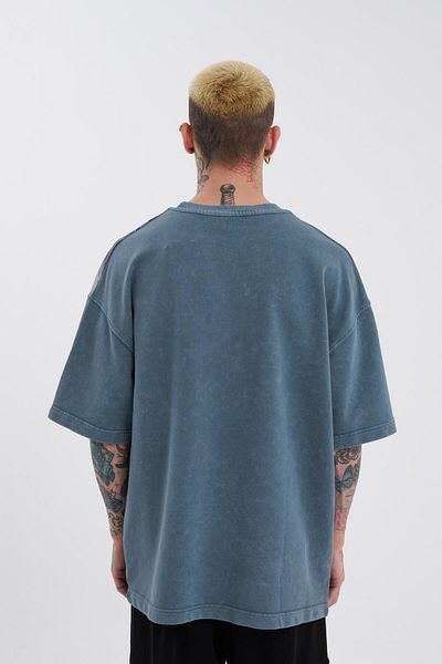 Machinist Tricou oversize pentru bărbați - imprimat cu flori lavabile, Ghost Cloudy