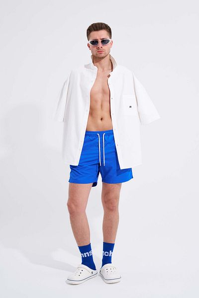 Machinist Pantaloni scurți Blue Basic Sea pentru bărbați