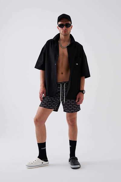 Machinist Black Machinist Printed Men's Swim Shorts