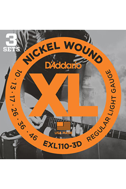 Daddario D'Addario (3 Σετ) Χορδές ηλεκτρικής κιθάρας S, XL, 10-46, Νικέλιο