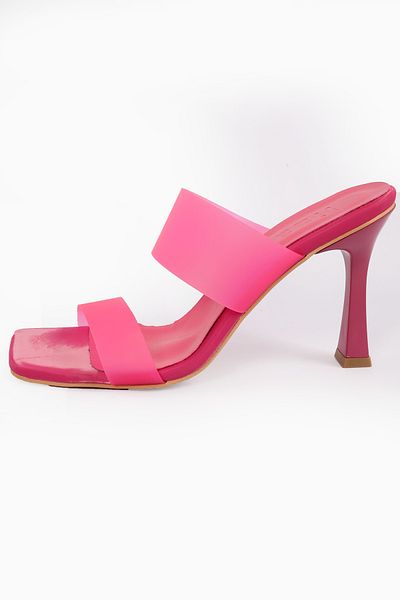 Liza Shoes Papuci cu toc pentru femei Fuchsia Sofia - Transparent A002-k1252