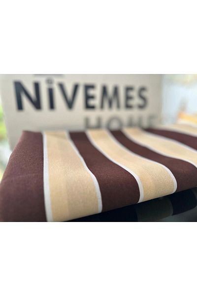 NİVEMESHOME Canvas Balcony Curtain - Background Curtain with Cornice and Laces