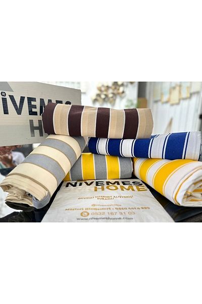 NİVEMESHOME Canvas Balcony Curtain - Background Curtain with Cornice and Laces
