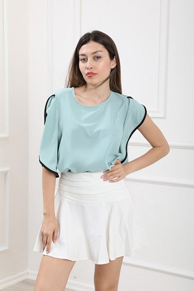For Angels Bluză verde mentă cu mâneci deschise221050736