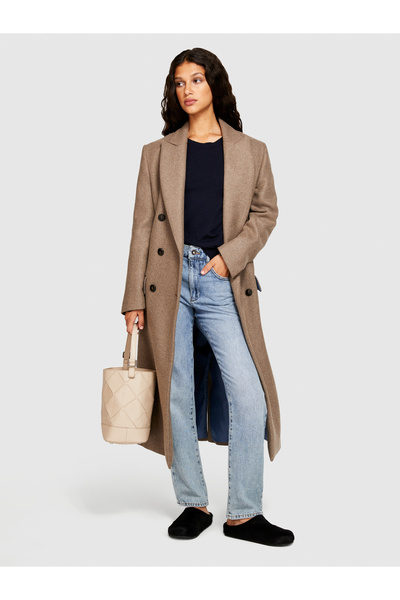 Sisley Kadın Lacivert Kaşmir Karışımlı Regular Fit Kazak