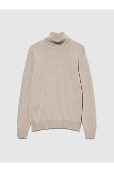 Sisley Ανδρικό πουλόβερ μελανζέ κασμίρ μείγματος ψηλός λαιμός