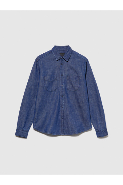 Sisley Ανδρικό τζιν πουκάμισο από 100% βαμβάκι