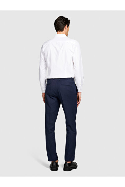 Sisley Ανδρικό υφασμάτινο παντελόνι με ρίγες σε μπλε ναυτικό χρώμα