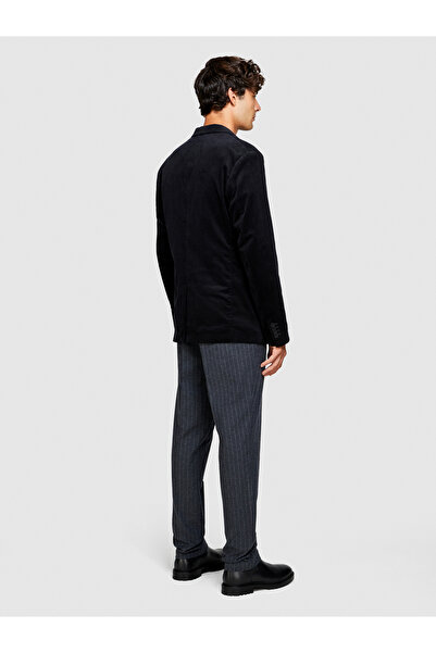 Sisley Ανδρικό μαύρο 100% Koton Slim Fit βελούδινο μπουφάν