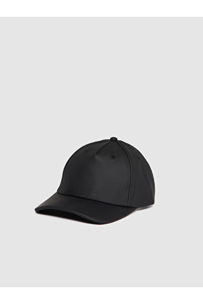 Sisley Men's Black Faux Leather Cap