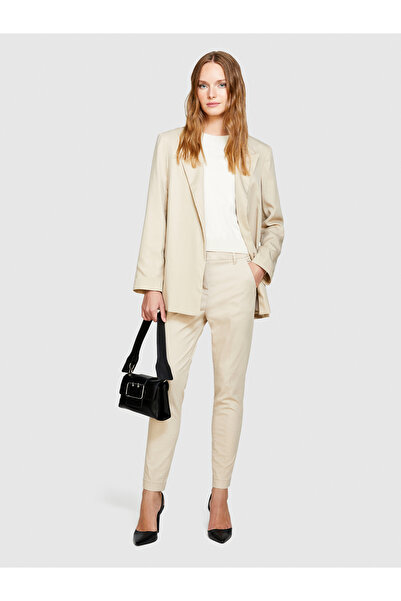 Sisley Γυναικείο παντελόνι Gabardine Mink Slim Fit