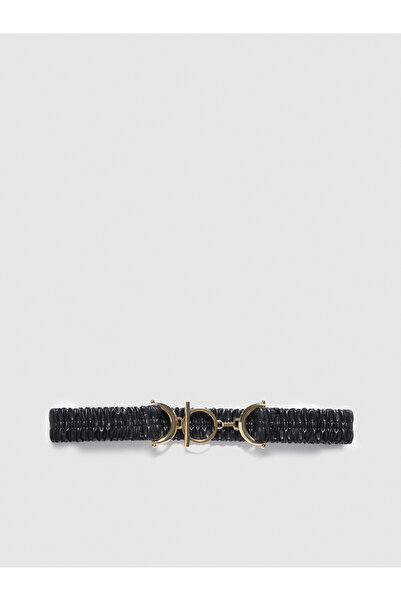 Sisley Women's Black Faux Leather Belt