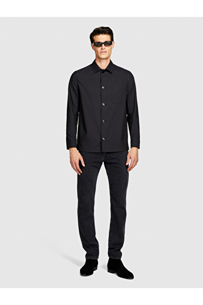 Sisley Cămașă oversize pentru bărbați, neagră, amestecată de liocel