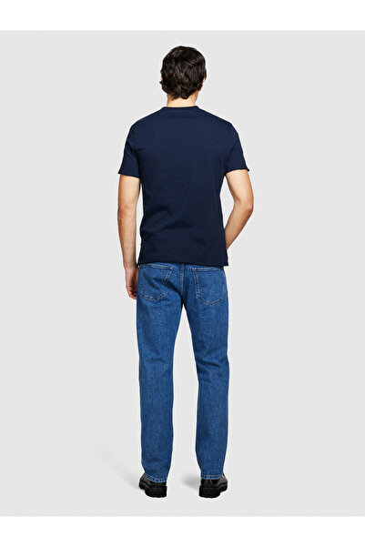 Sisley Ανδρικό μπλουζάκι με λαιμόκοψη με κουμπιά, 100% βαμβάκι, με λαιμόκοψη, λεπτή εφαρμογή