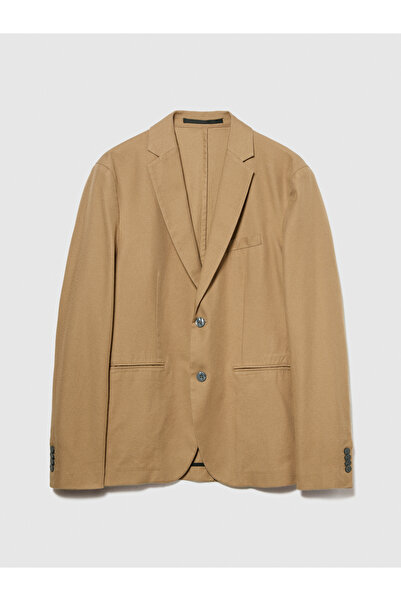 Sisley Ανδρικό καφέ βαμβακερό μπουφάν - Άνετη εφαρμογή, τσέπη με προστατευτικό ριγέ και χωρίς επένδυση