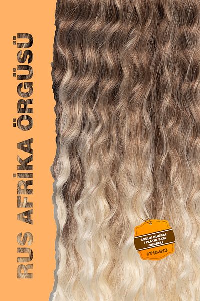 TAM TARZ Cold Auburn and Platinum Yellow Ombreli Russian Afro Wave Hair