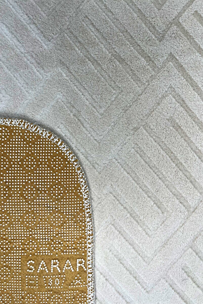 Rmz Home Decor Σετ πατάκι μπάνιου Sarar Plus Relief 2 τεμαχίων μπεζ με αντιολισθητικό πάτο με ανάγλυφο σχέδιο (60x100 / 40x60)