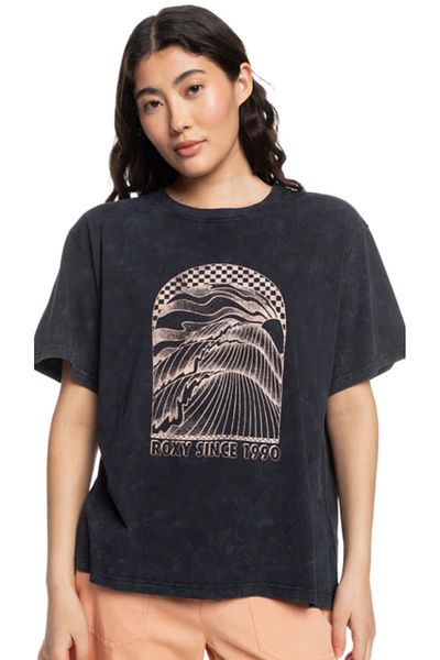 Roxy Sunset Women's Black T-Shirt - ERJZT05686