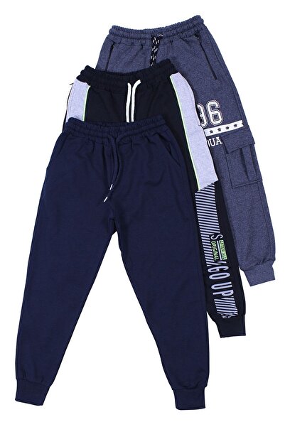 YA KO KİDS 3 piese bleumarin simplu, negru Go Up, afumat 96, imprimat, pantal...