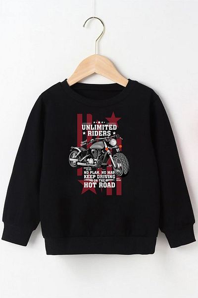 YA KO KİDS 2 пакета Hot Road-bear сиво-черен суичър с хубави щампи за момче с кръгло деколте