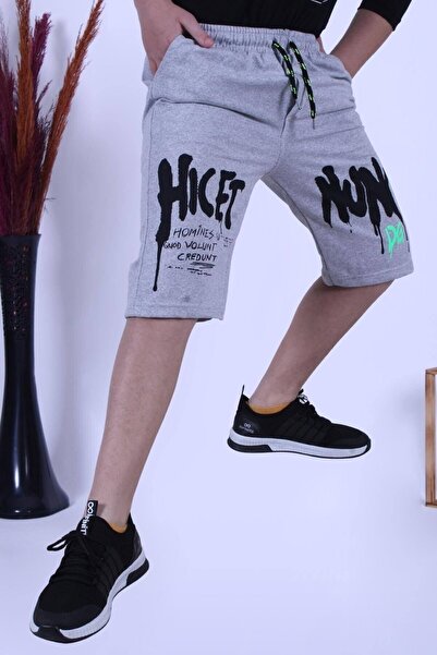 YA KO KİDS Phosphorescent- Text Printed Boy Capri in Different Colors