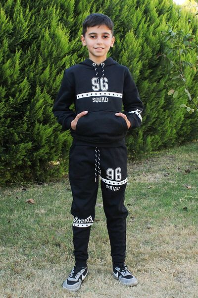 YA KO KİDS 96 Σετ φόρμες για αγόρι με στάμπα με κουκούλα