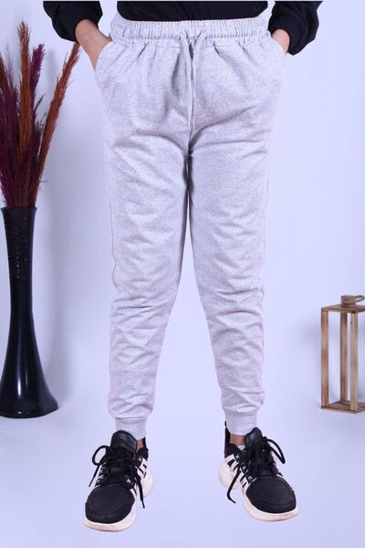 YA KO KİDS 2 خيط، جيب، خصر مطاطي، بنطال رياضي سادة للفتيات