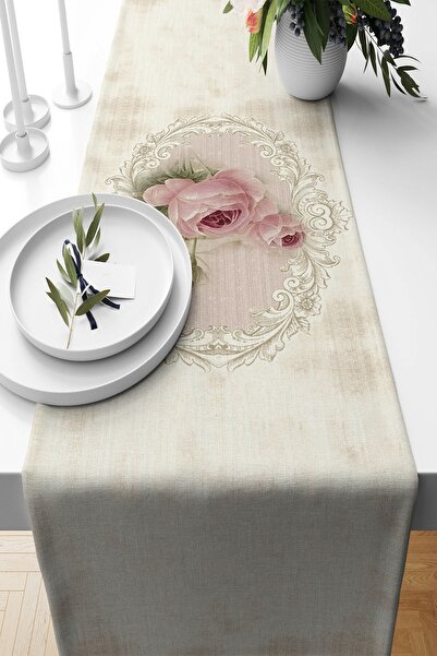 Pelangi Rose Patterned Stain Runner - for Living Room Kitchen Table, Non-Slip...