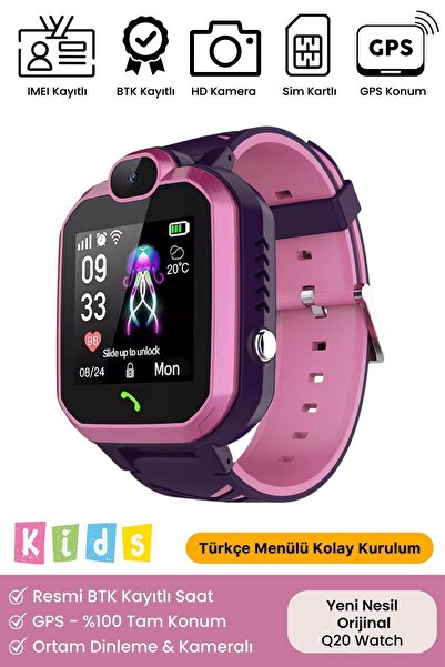 Kidstech Çocuklar İçin GPS Konum BTK Kayıtlı Sim Kartlı Çocuk Takip Ortam Din...