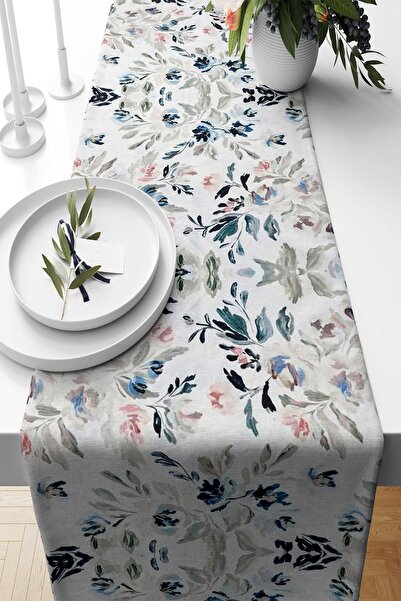 Pelangi Minimal Yaprak Desen Leke Tutmaz Kumaş Salon Mutfak Masa Değişik Ranı...