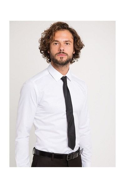 Pierre Cardin Λευκό Slim Fit Ανδρικό πουκάμισο