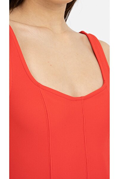 Kallisto Red Ottoman Narrow Fit Mini Dress