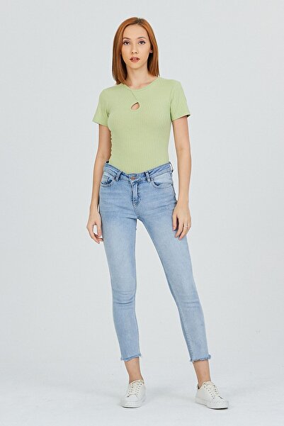 Kallisto بلوزة خضراء منخفضة القطع