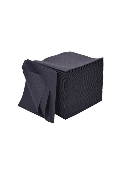 AIRLAID Siyah Kumaş Dokulu Bar Peçetesi 10x10 1/4 Katlama 50'li Paket