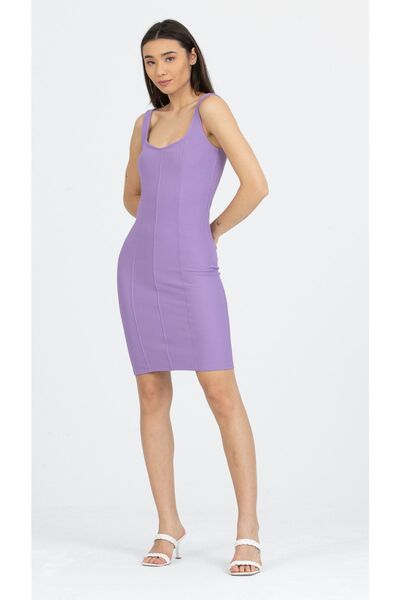 Kallisto Μίνι φόρεμα λιλά οθωμανικό στενό σχήμα