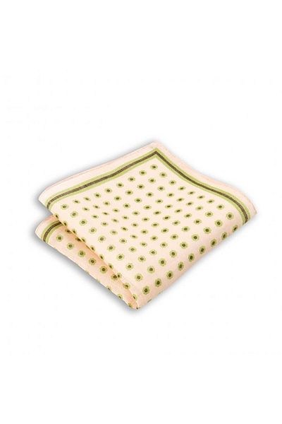 1001 Kravat Dark Green Patterned 33x33 cm Linen Pocket Tissue
