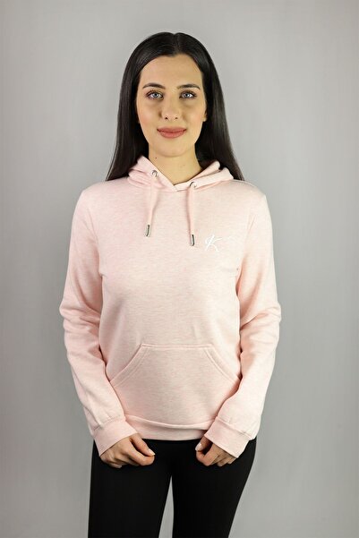 Kallisto سويت شيرت بقلنسوة مطرز بشعار وردي فاتح