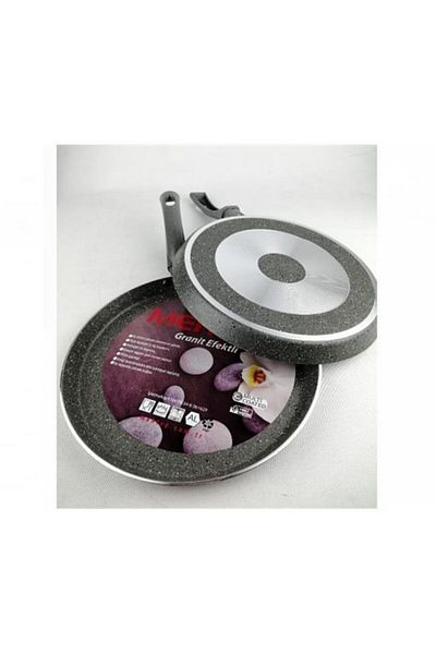 Mehtap 24 cm Gray Granite Plated Crepe Pan
