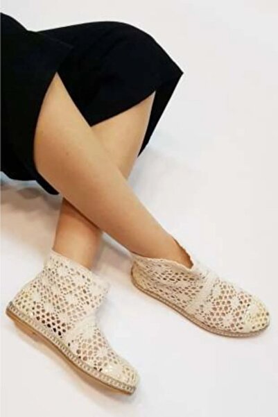 Genel Markalar Kadın Uzun Yazlık Bej Espadril Ayakkabı