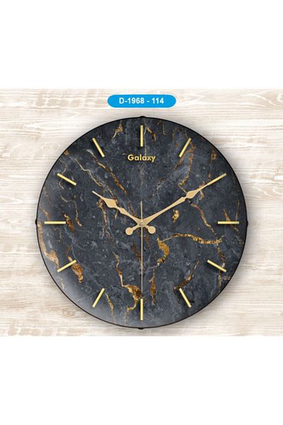 Galaxy Round Curved Glass Marble Pattern Wall Clock D 1968-114 35cm